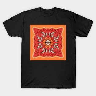 Tangerine and Watermelon Pink floral Provencal style design T-Shirt